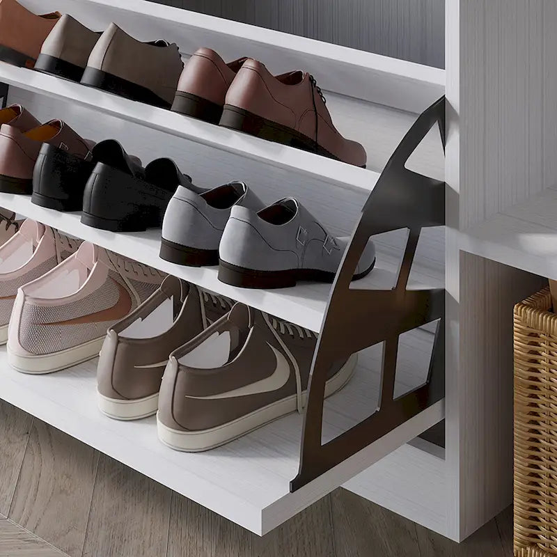 Multifunctional Flip-Drawer Storage Shoes Bench