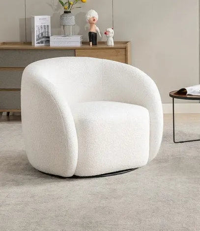 Modern Glam Upholstered 360 Degree Swivel Accent Armchair Set of 2
