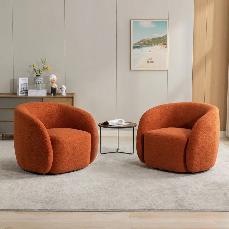 Set di 2 poltroncine imbottite moderne e glamour con braccioli, girevoli a 360 gradi