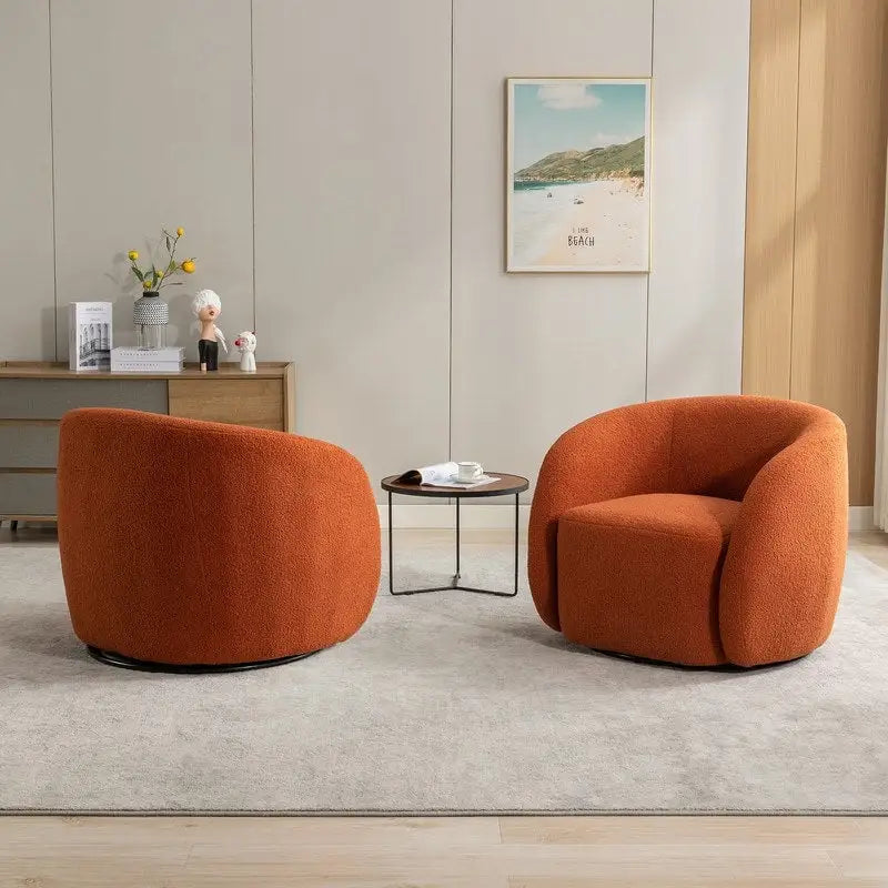 Modern Glam Upholstered 360 Degree Swivel Accent Armchair Set of 2