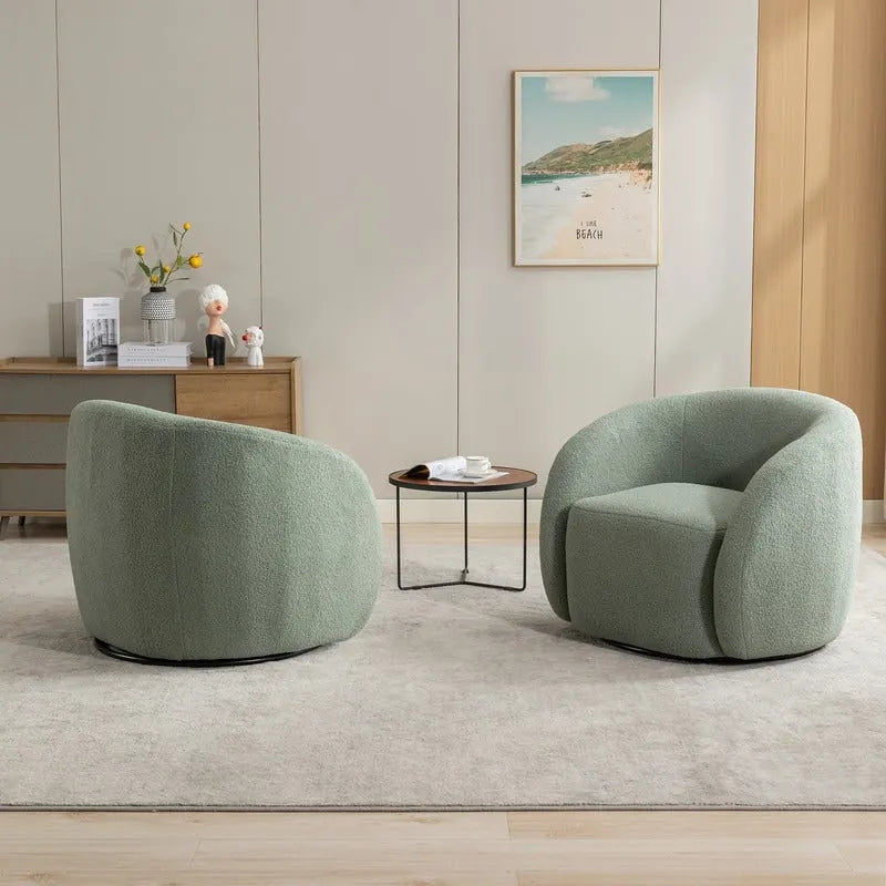 Set di 2 poltroncine imbottite moderne e glamour con braccioli, girevoli a 360 gradi