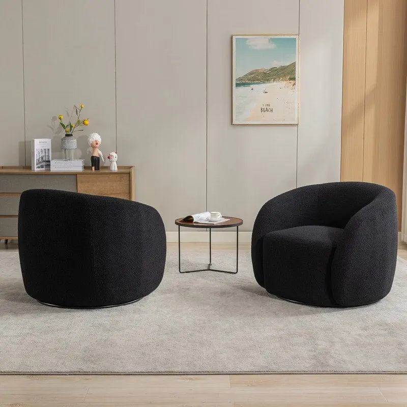 Set di 2 poltroncine imbottite moderne e glamour con braccioli, girevoli a 360 gradi