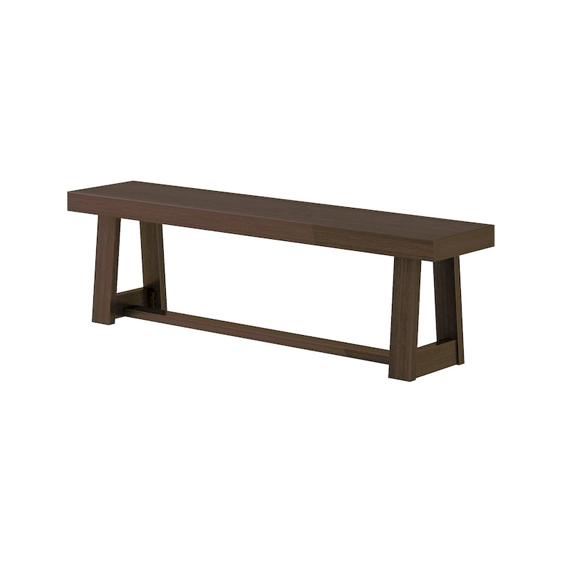 Classic Farmhouse Dining Bench 60-inch Solid Pine Wood, Wirebrush Finish, Seats 3