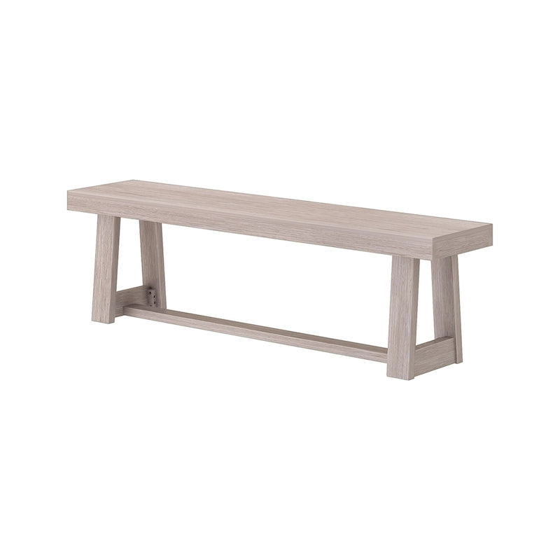 Classic Farmhouse Dining Bench 60-inch Solid Pine Wood, Wirebrush Finish, Seats 3