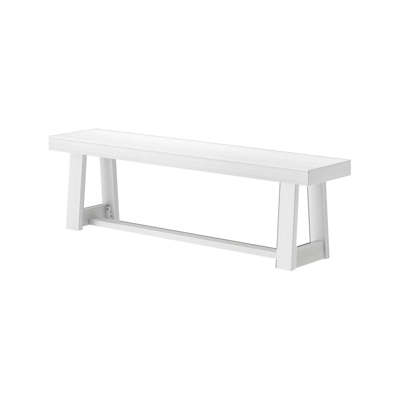 Classic Farmhouse Dining Bench 60-inch Solid Pine Wood, Wirebrush Finish, Seats 3