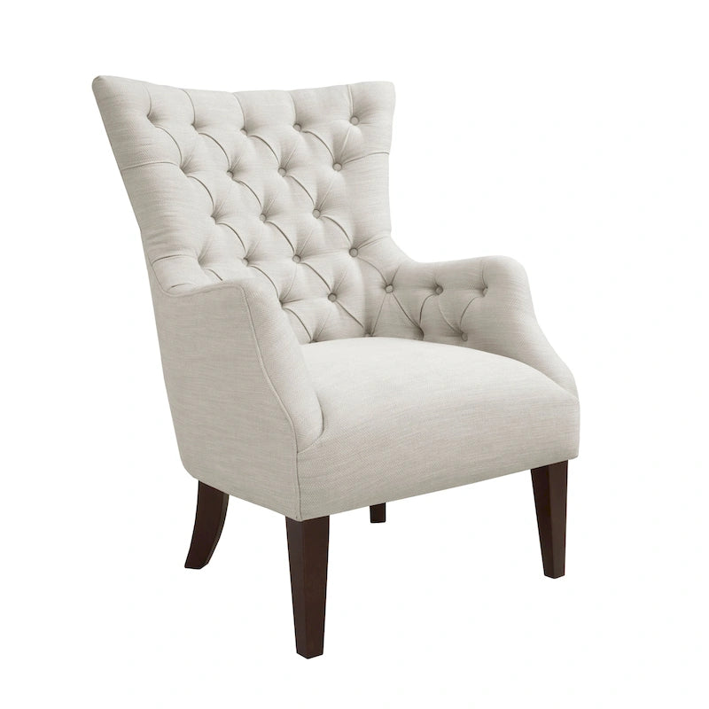 Button Tufted Wing Back Chair