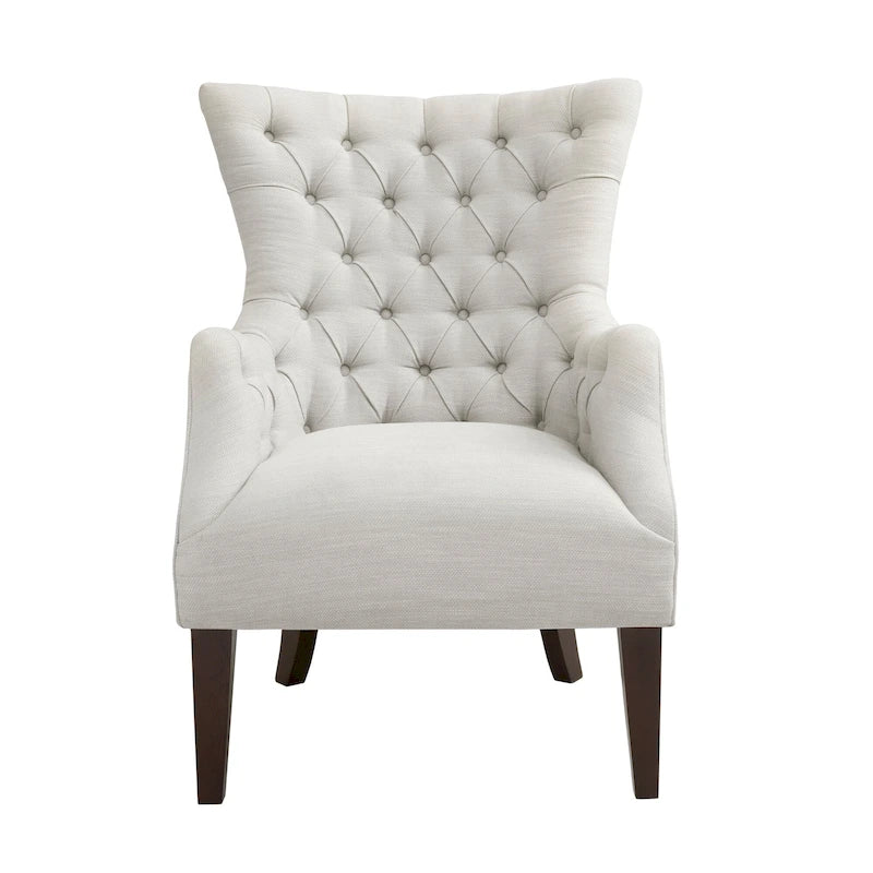 Button Tufted Wing Back Chair