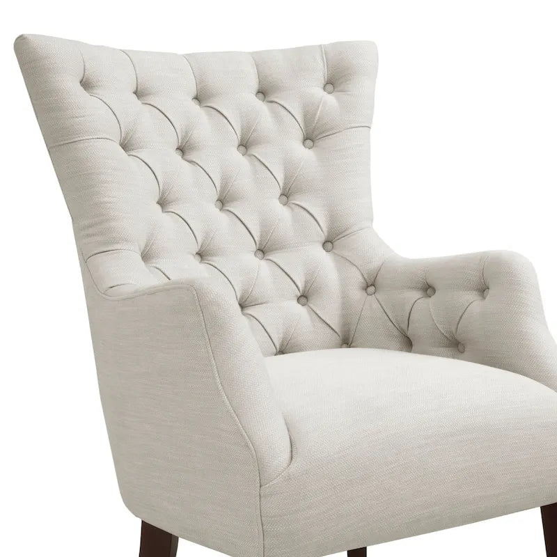 Button Tufted Wing Back Chair