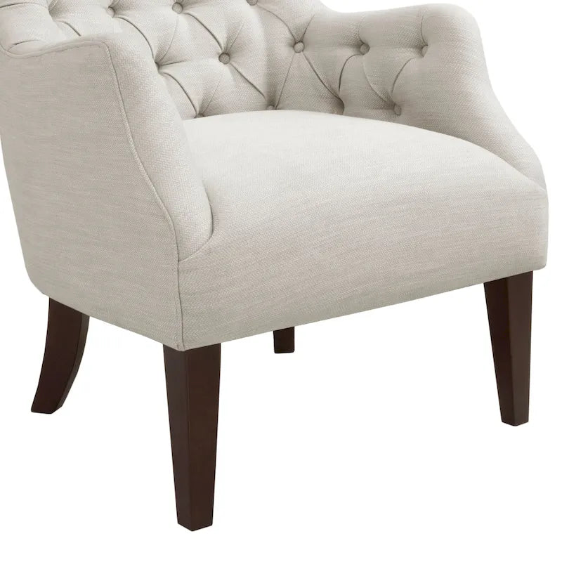 Button Tufted Wing Back Chair