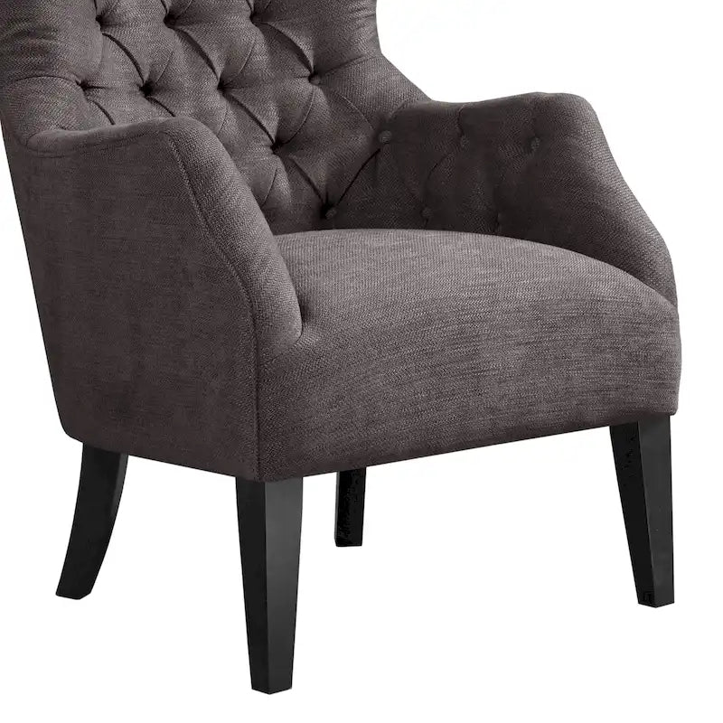 Button Tufted Wing Back Chair