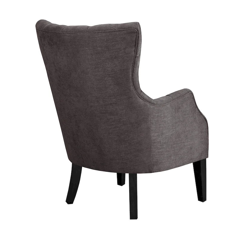 Button Tufted Wing Back Chair
