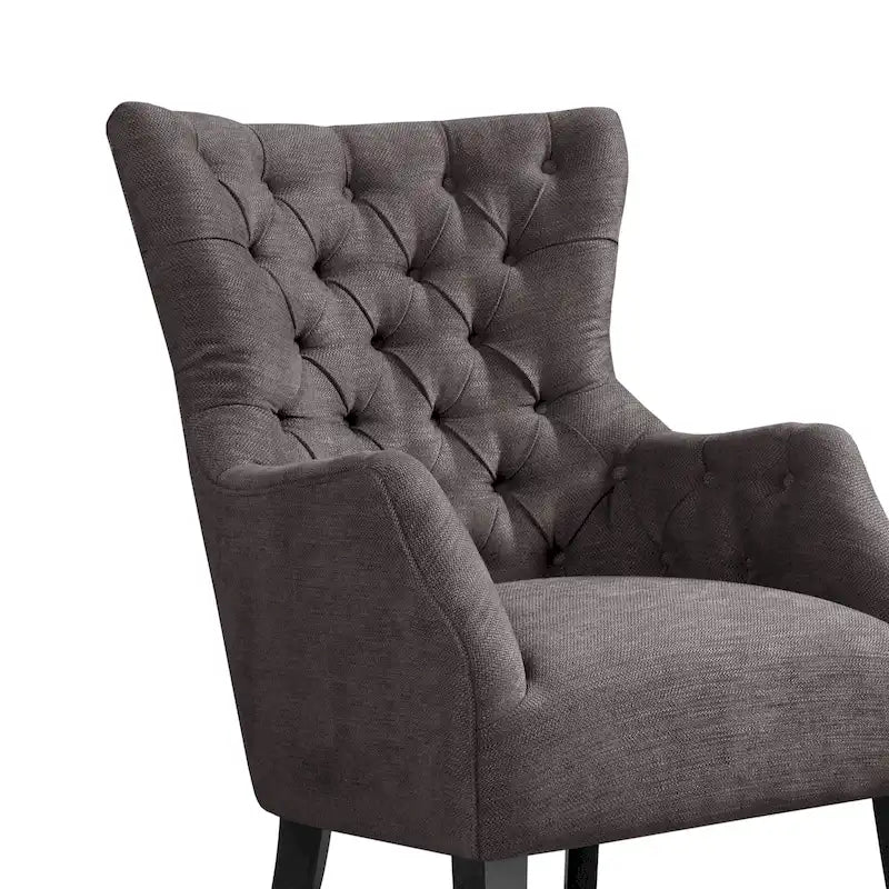 Button Tufted Wing Back Chair