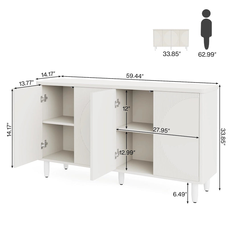 Modern Buffet Cabinet Sideboard with Storage - N/A
