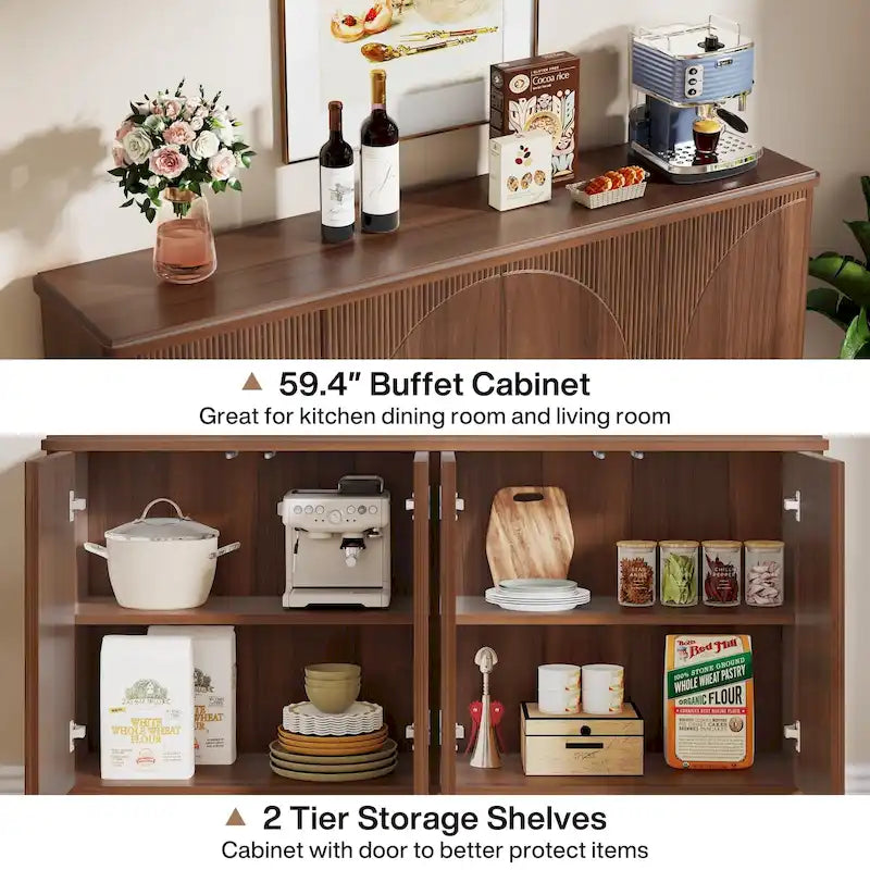 Modern Buffet Cabinet Sideboard with Storage - N/A