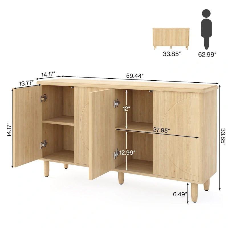 Modern Buffet Cabinet Sideboard with Storage - N/A