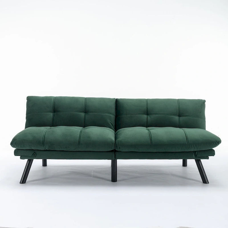 70.87 Futon Sofa Bed, Foam Foldable Couch Convertible Loveseat Sleeper Daybed with Adjustable Armrests for Small Space