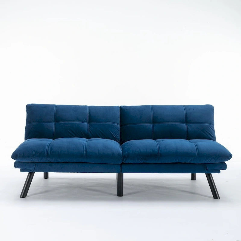 70.87 Futon Sofa Bed, Foam Foldable Couch Convertible Loveseat Sleeper Daybed with Adjustable Armrests for Small Space