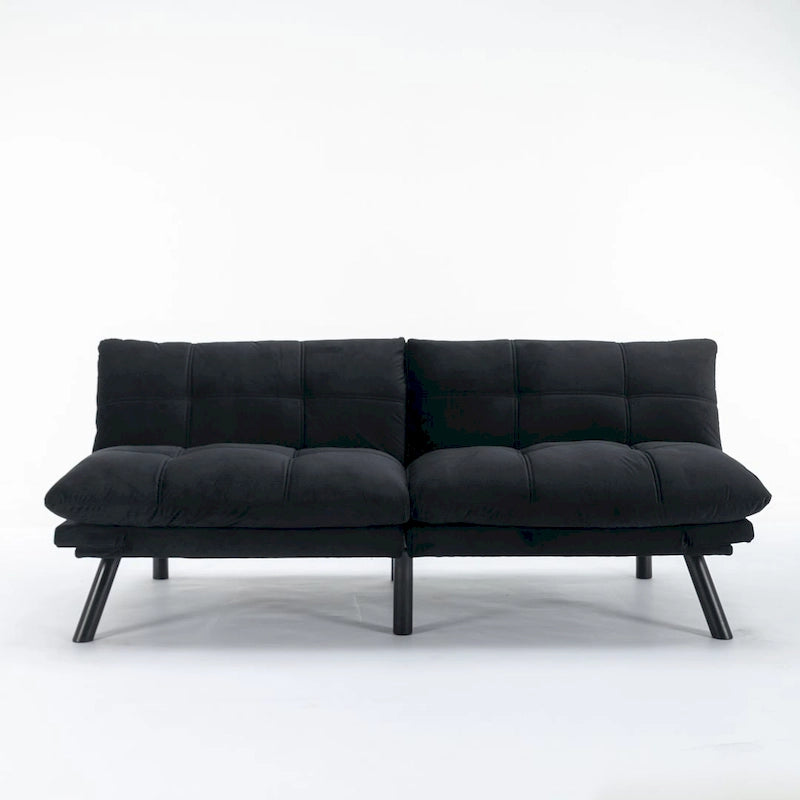 70.87 Futon Sofa Bed, Foam Foldable Couch Convertible Loveseat Sleeper Daybed with Adjustable Armrests for Small Space