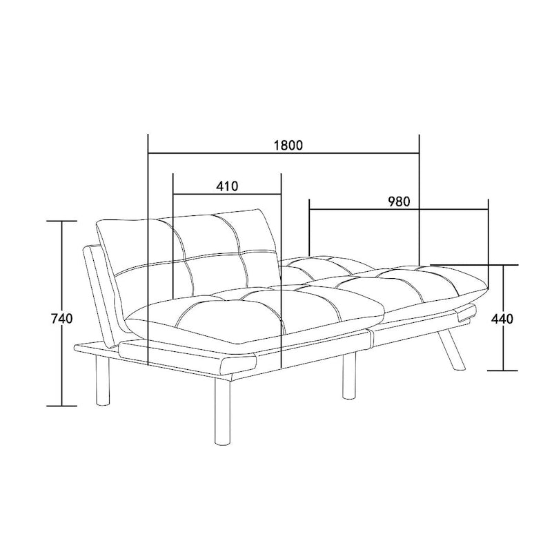 70.87 Futon Sofa Bed, Foam Foldable Couch Convertible Loveseat Sleeper Daybed with Adjustable Armrests for Small Space