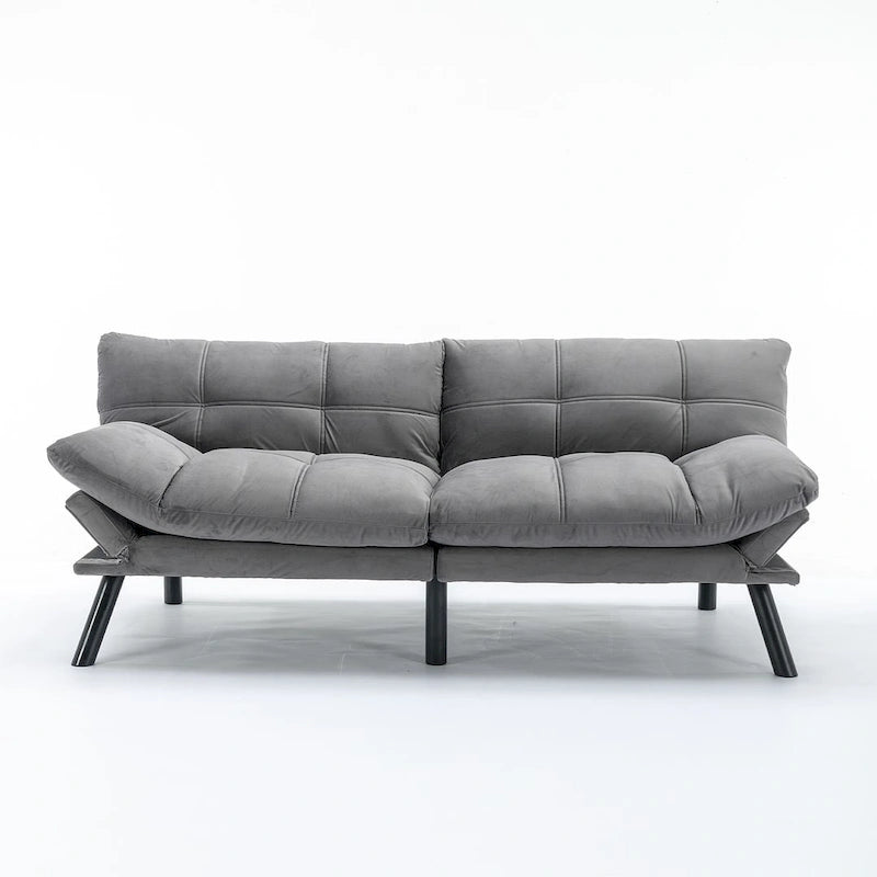 70.87 Futon Sofa Bed, Foam Foldable Couch Convertible Loveseat Sleeper Daybed with Adjustable Armrests for Small Space