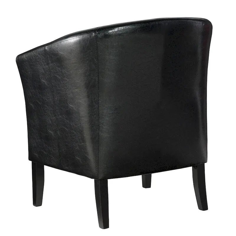 Poltrona club Barrel, rivestimento nero corvino