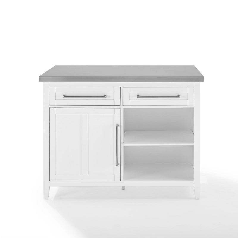 Isla de cocina con cubierta de acero inoxidable