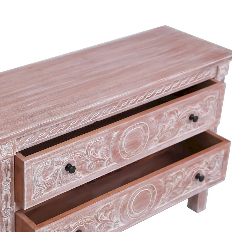 Sideboard with 2 Drawers Solid Mahogany Wood
