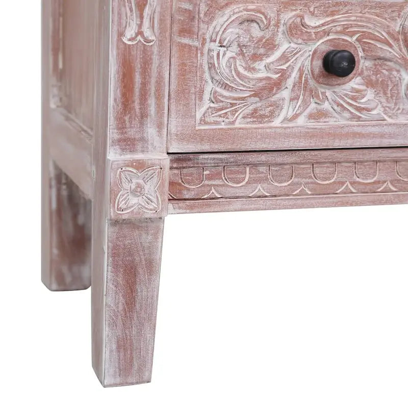 Sideboard with 2 Drawers Solid Mahogany Wood