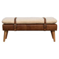Boucle Buffalo Hide Leather Bench