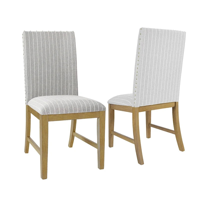 Upholstered Wood Apron Dining Chair Set of 2