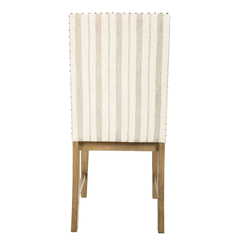 Set di 2 sedie da pranzo in legno con grembiule imbottito