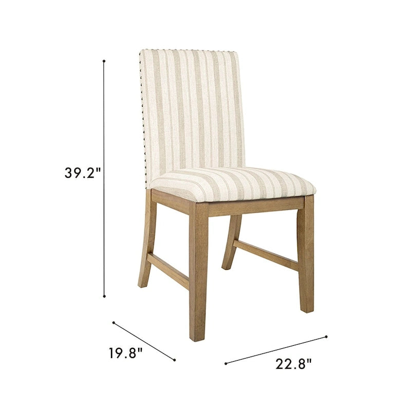 Set di 2 sedie da pranzo in legno con grembiule imbottito