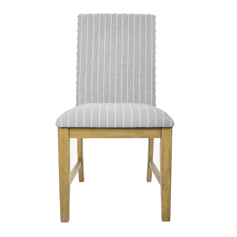 Set di 2 sedie da pranzo in legno con grembiule imbottito