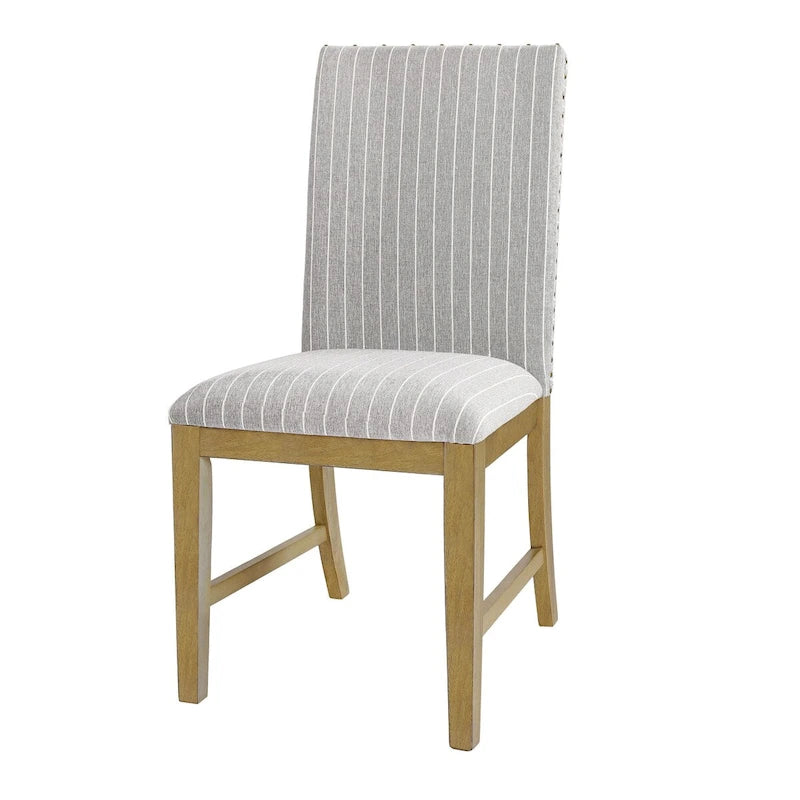 Set di 2 sedie da pranzo in legno con grembiule imbottito