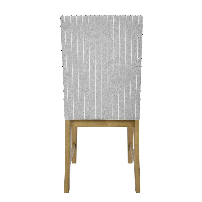 Set di 2 sedie da pranzo in legno con grembiule imbottito