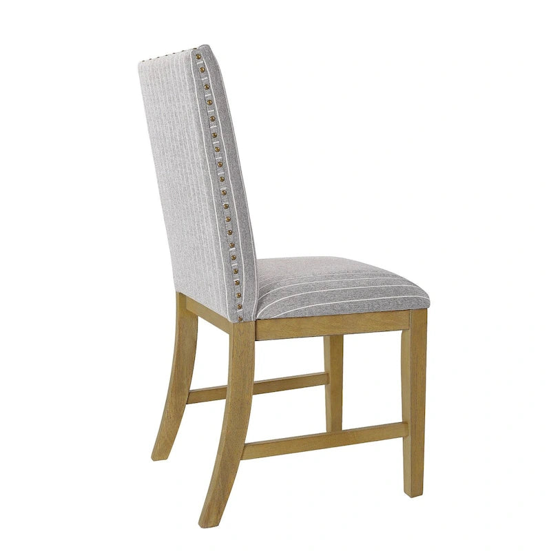 Set di 2 sedie da pranzo in legno con grembiule imbottito