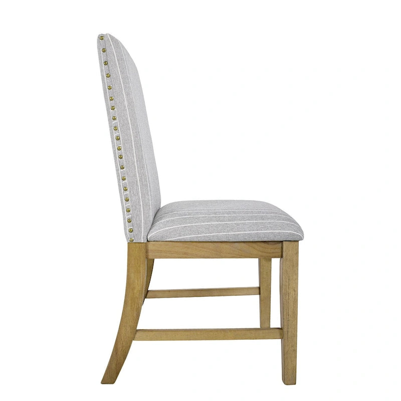 Set di 2 sedie da pranzo in legno con grembiule imbottito