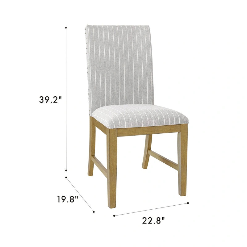 Set di 2 sedie da pranzo in legno con grembiule imbottito