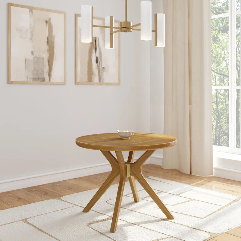 Cross Leg Round Dining Table 38-inch