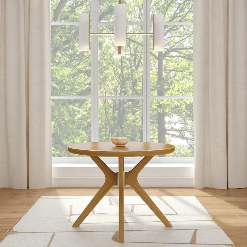 Cross Leg Round Dining Table 38-inch