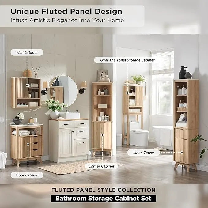 68 hoher moderner Toilettenaufsatzschrank, hoher platzsparender Holzschrank – N/A