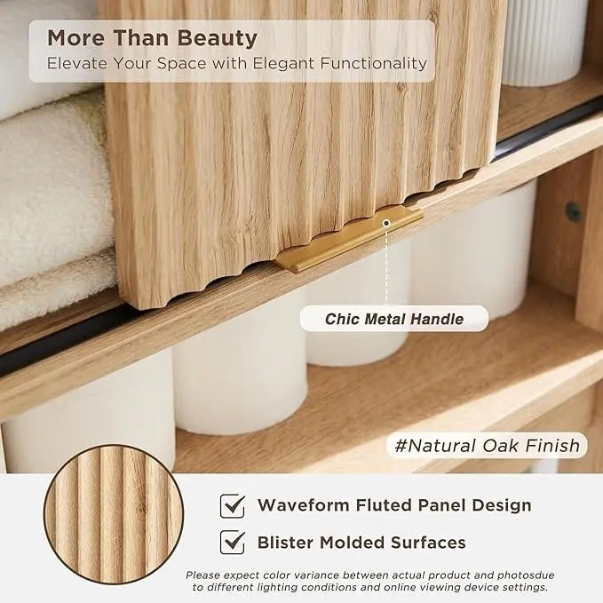 68 hoher moderner Toilettenaufsatzschrank, hoher platzsparender Holzschrank – N/A