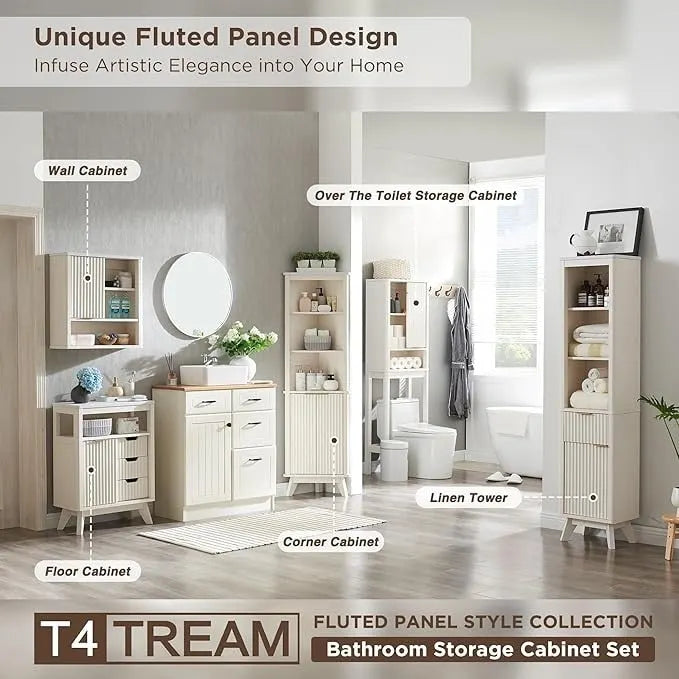 68 hoher moderner Toilettenaufsatzschrank, hoher platzsparender Holzschrank – N/A