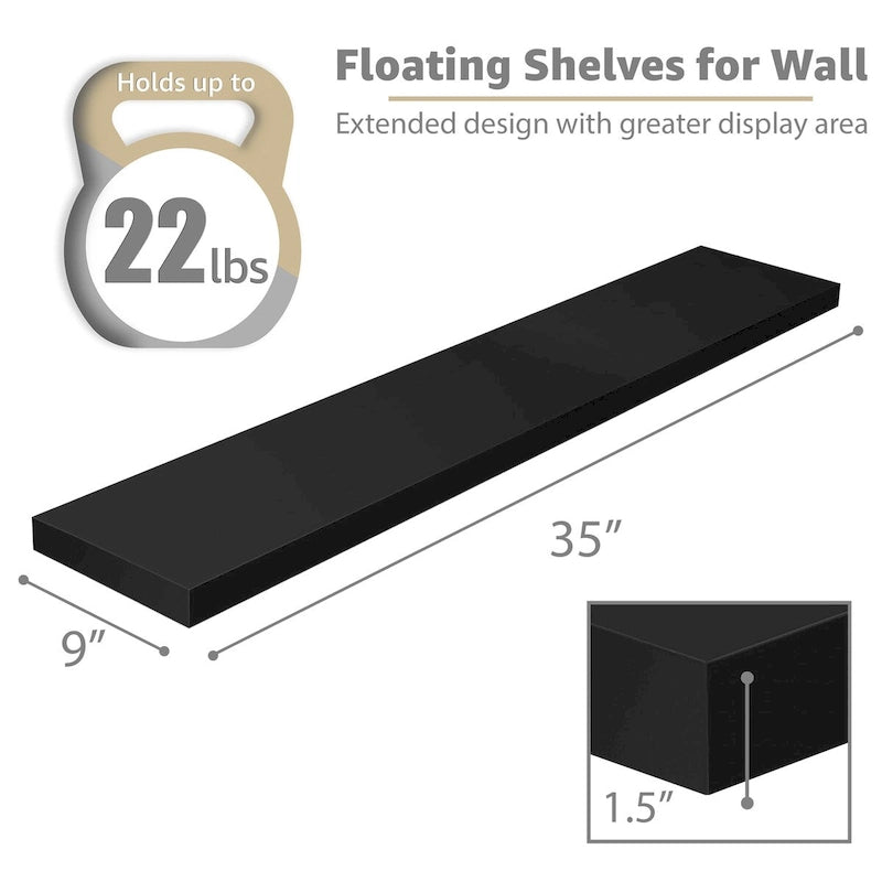 Long Floating Shelves for Wall Set of 2
