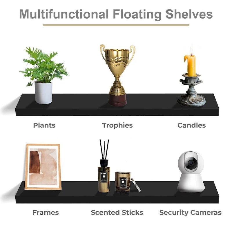 Long Floating Shelves for Wall Set of 2