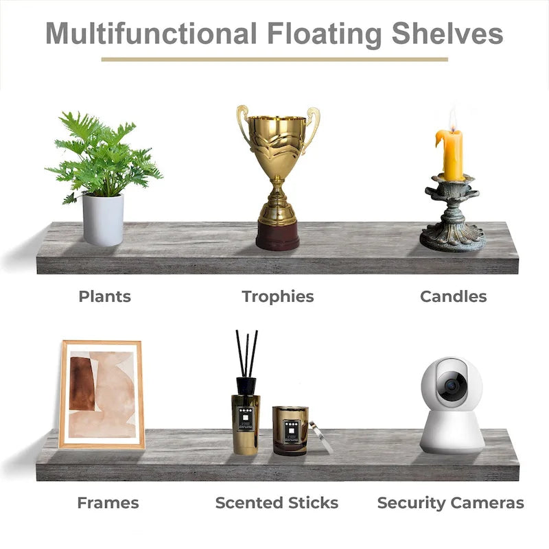 Long Floating Shelves for Wall Set of 2