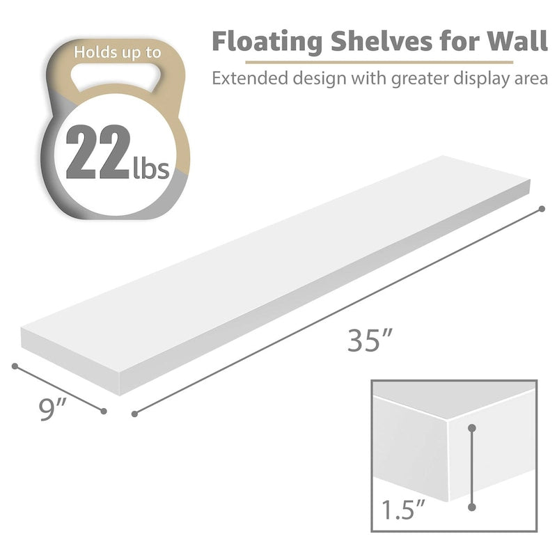 Long Floating Shelves for Wall Set of 2