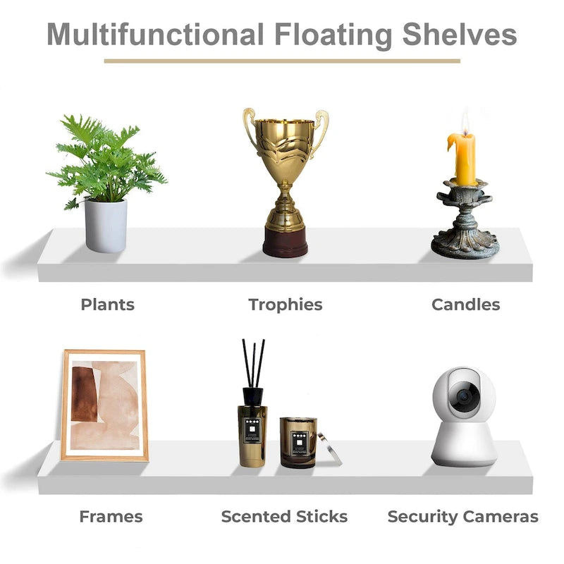 Long Floating Shelves for Wall Set of 2