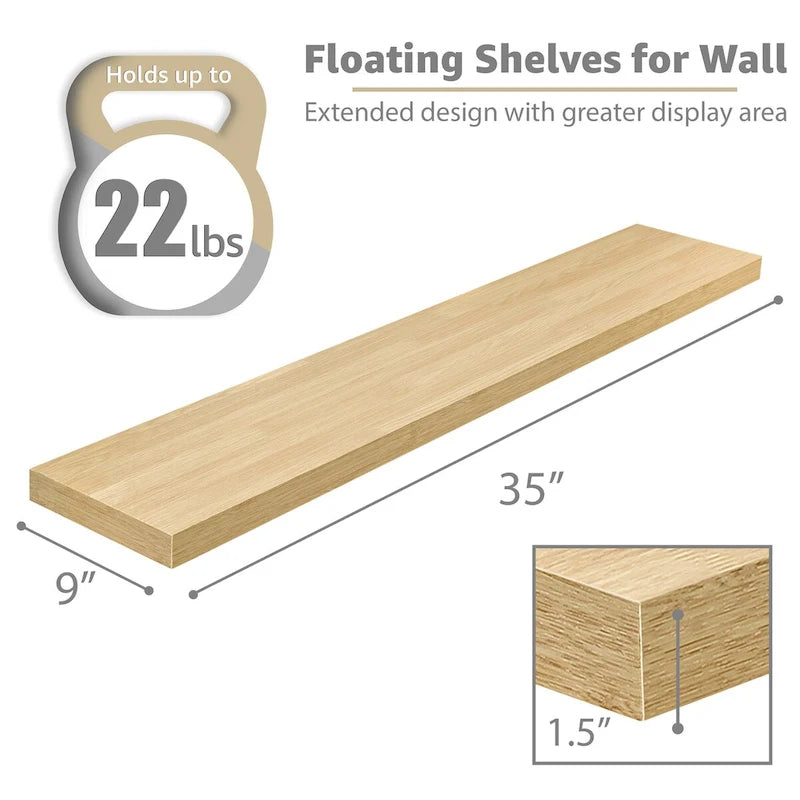 Long Floating Shelves for Wall Set of 2