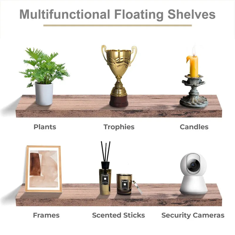 Long Floating Shelves for Wall Set of 2